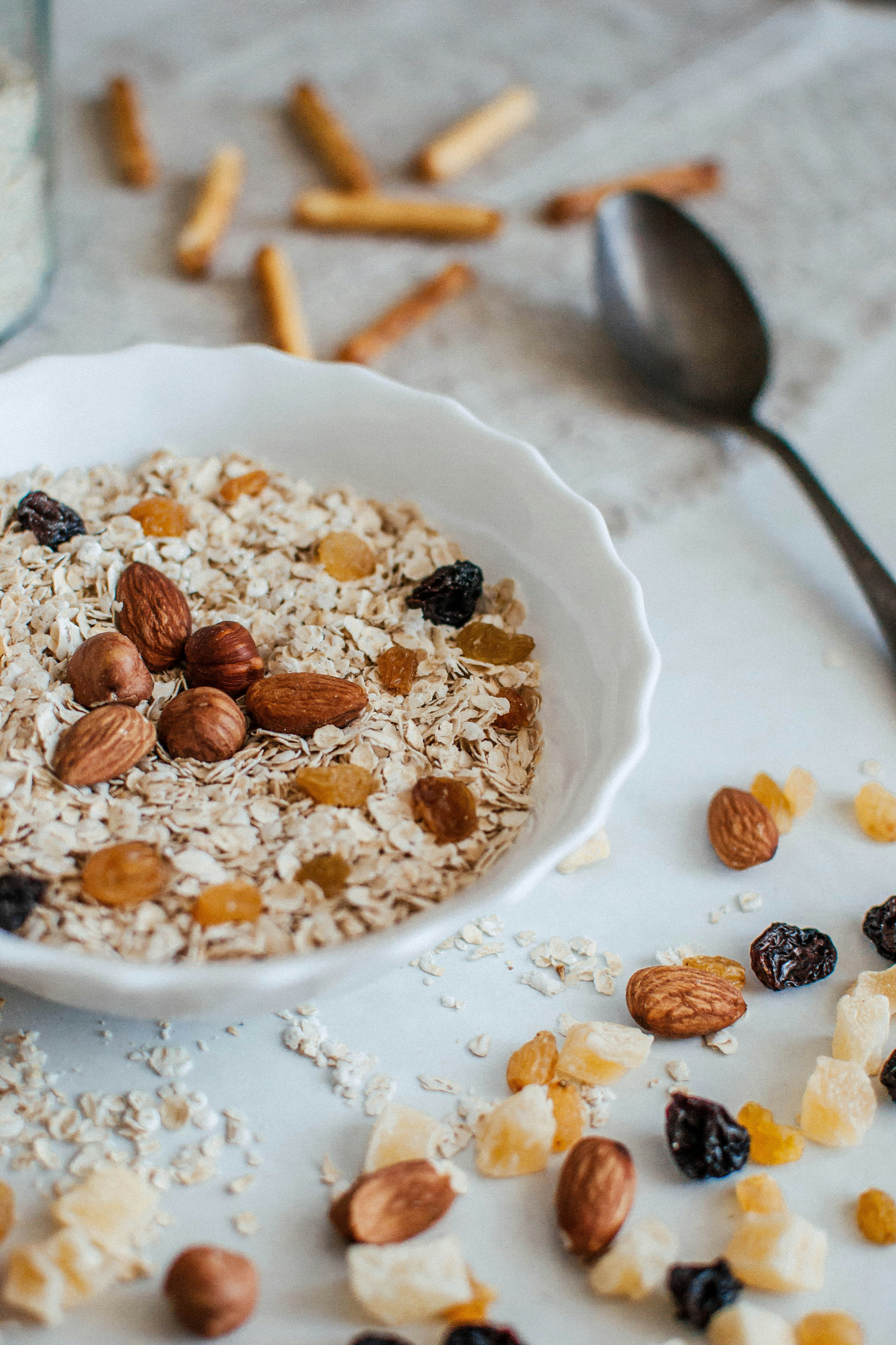 A bowl of oats for breakfast